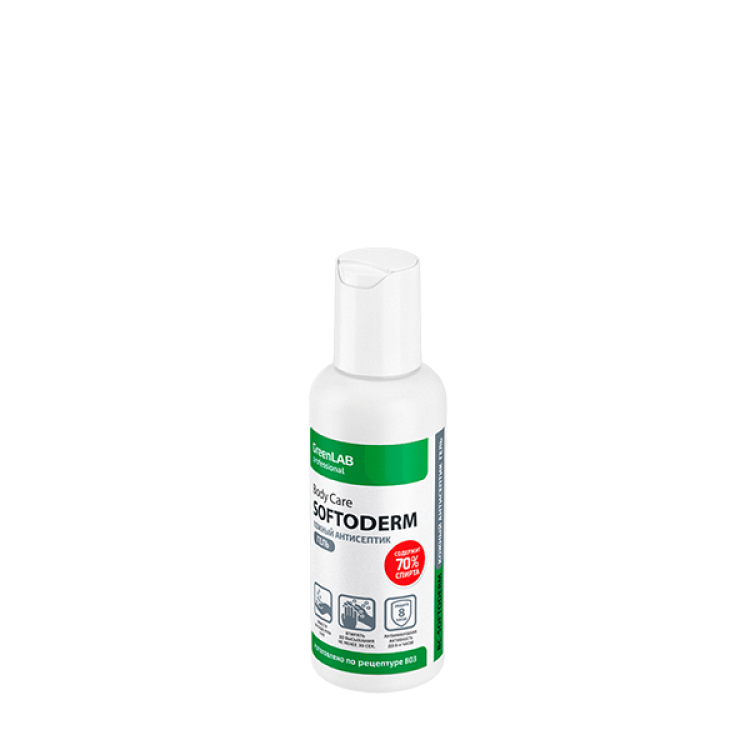 BCG-050 GreenLAB BC - SOFTODERM GEL, 50 мл. Нейтральное дезинфицирующее средство (кожный антисептик) на основе изопропилового спирта 