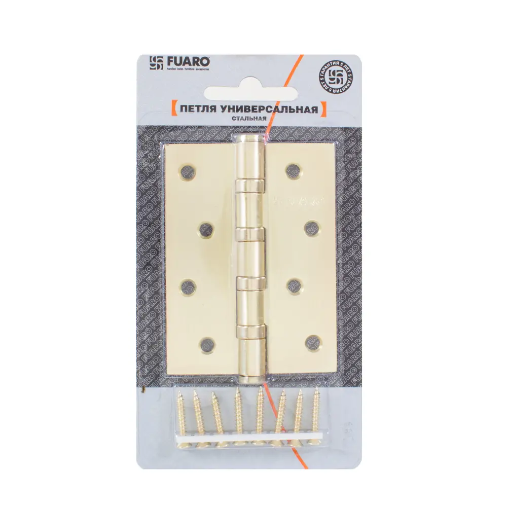 13965178 Петля универсальная Fuaro 4BB 100x75x2.5 мм сталь цвет матовое золото STLM-0004063  - Вид №3