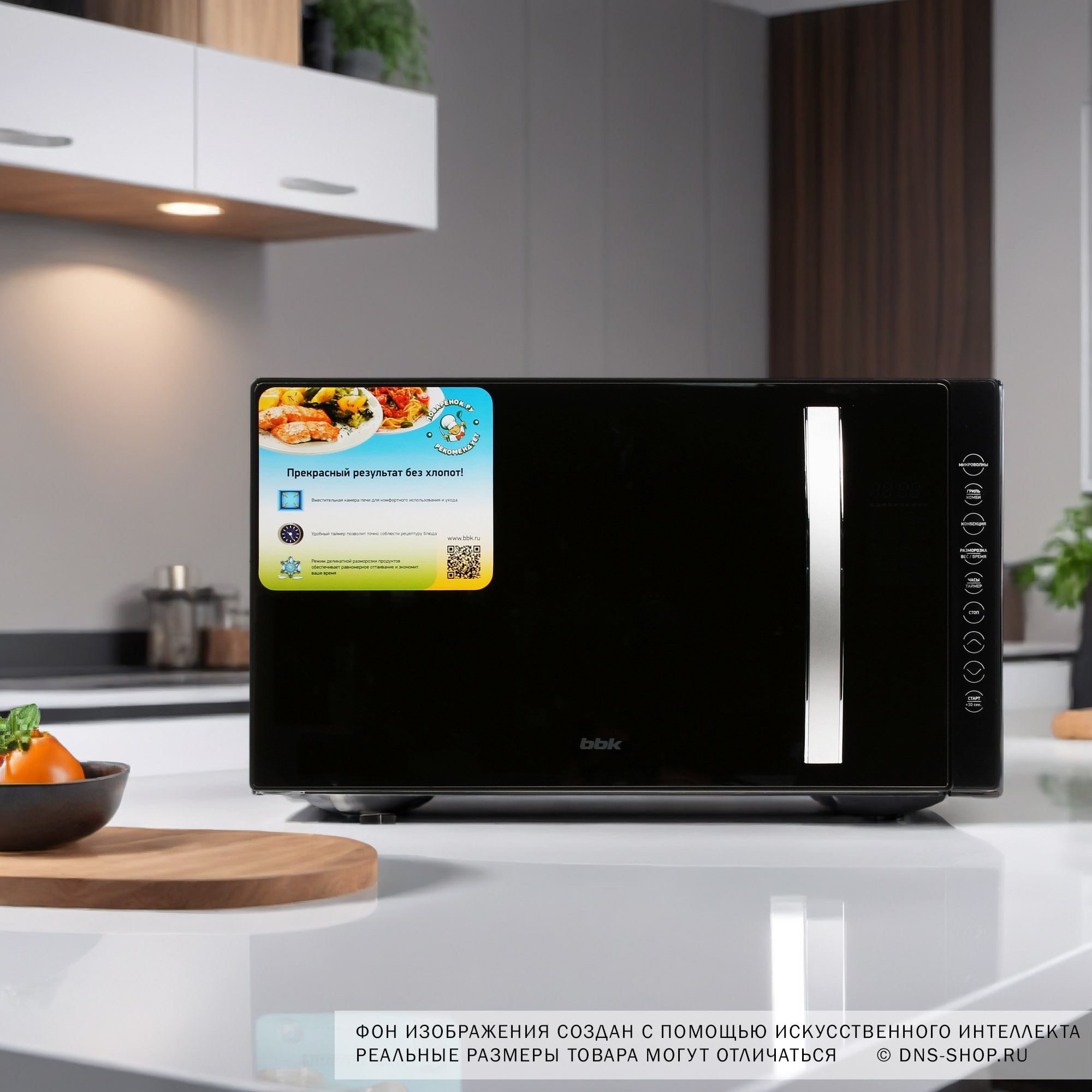 1018909 Микроволновая печь BBK 23MWC-881T/B-M зеркальный, черный STDN-0137654 - Вид №8