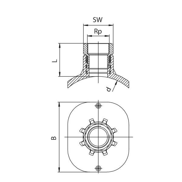SANIT 612827 Ventilanbohrarmaturen с переходом HDPE / пушечным, с внутренней резьбой  - Вид №2