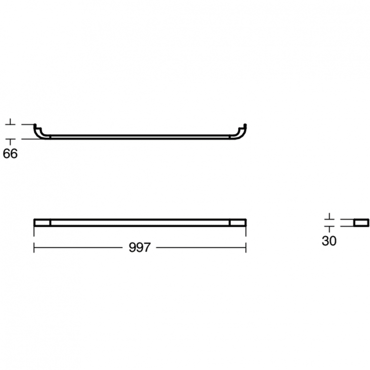 R4360FM Ручка для тумбы и декоративного модуля 997x66x30 мм для раковины Ideal Standard TONIC II - Вид №3