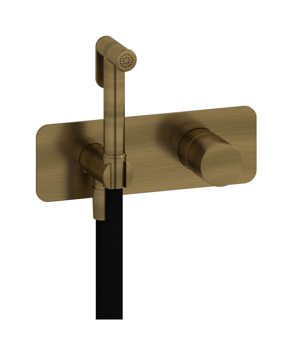 Внешние части гигенического душа со смесителем. WE ARE IB rr706mb Modern Bronze Brera