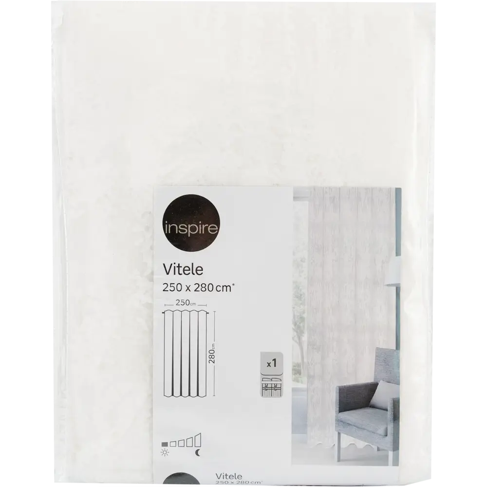 Тюль на ленте Vitele 250x280 см цвет белый 83407038 STLM-2054748 INSPIRE  - Вид №6