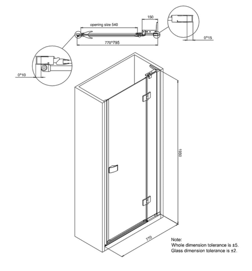 Душевая кабина из закаленного стекла с распашной дверью CROSSWATER DESIGN 8 ARCH-00034118 - Вид №2