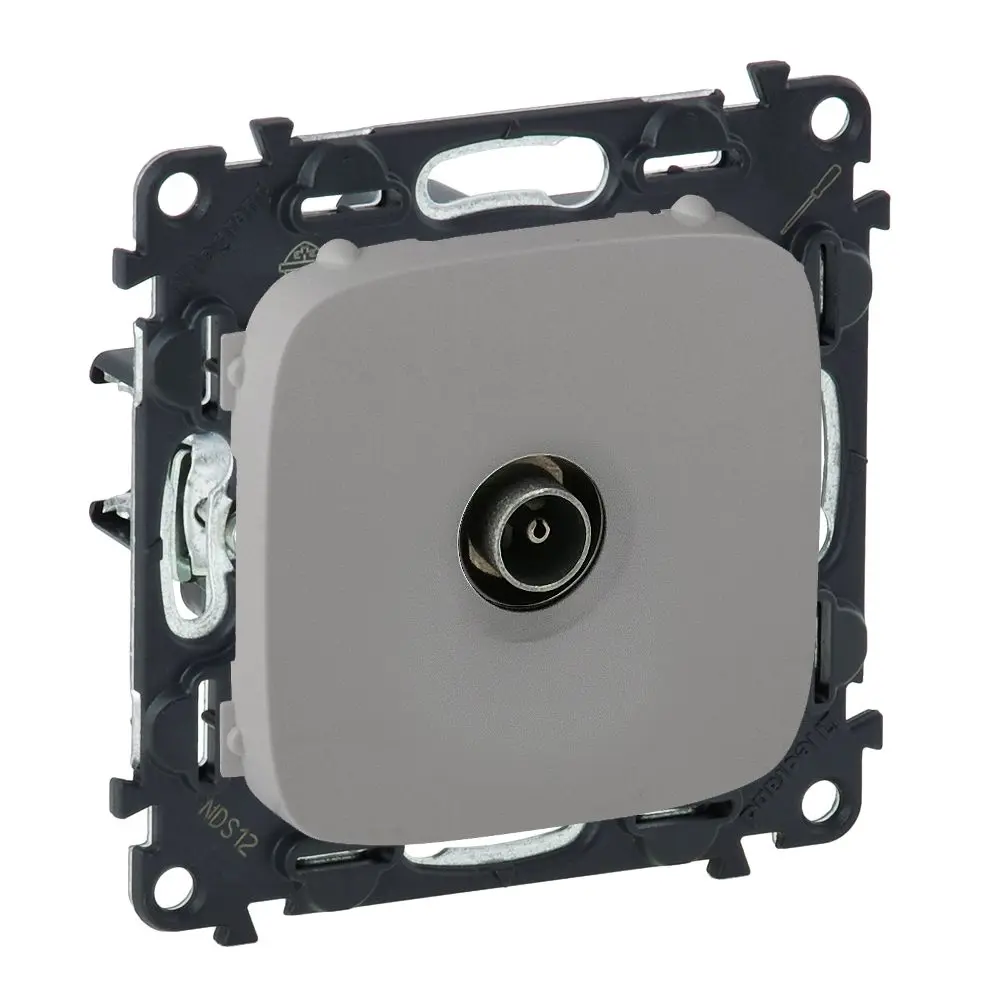 Valena ALLURE.Розетка ТВ c топологией "звезда" 0-2400 МГц.С лицевой панелью.Алюминий legrand STLM-2080639 - Вид №1