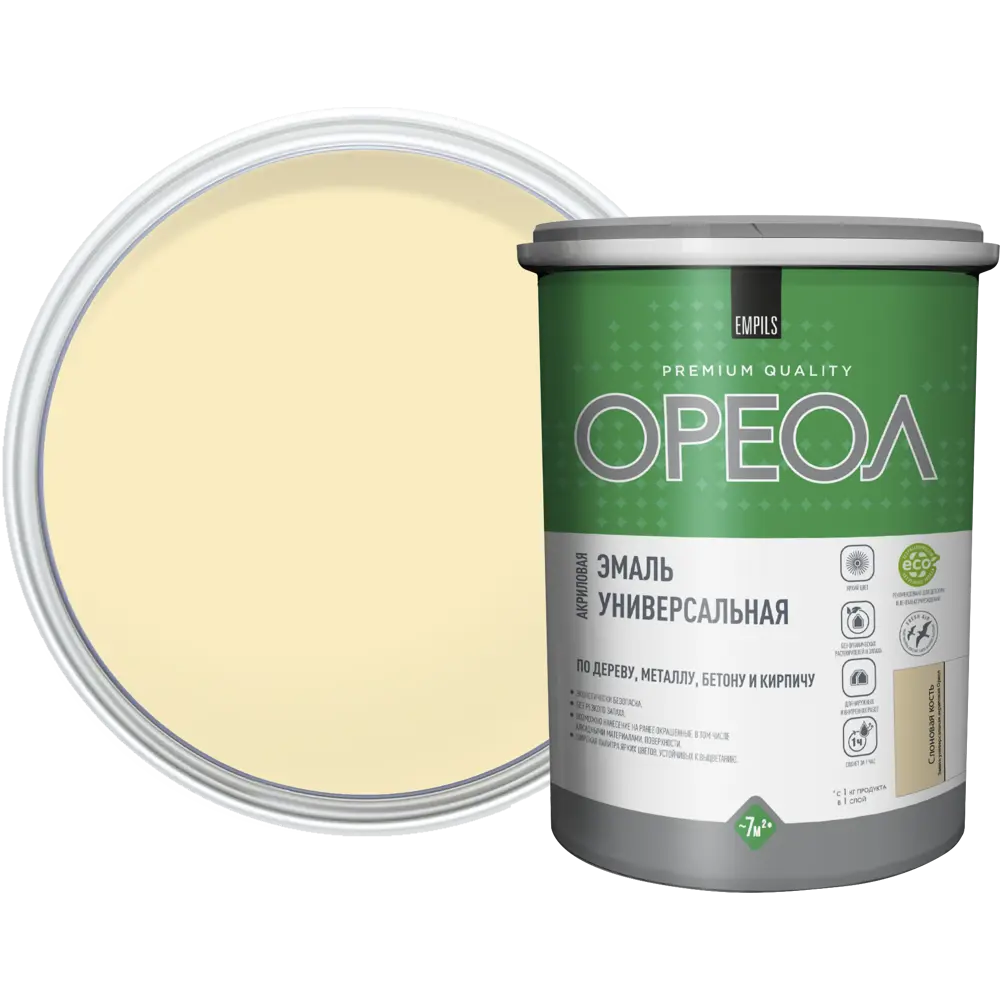 Эмаль универсальная Ореол глянцевая цвет слоновая кость 1 кг STLM-2154781
