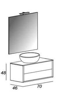 Мебель для ванной CEZARES BELLAGIO 70 Black Stone - Вид №2