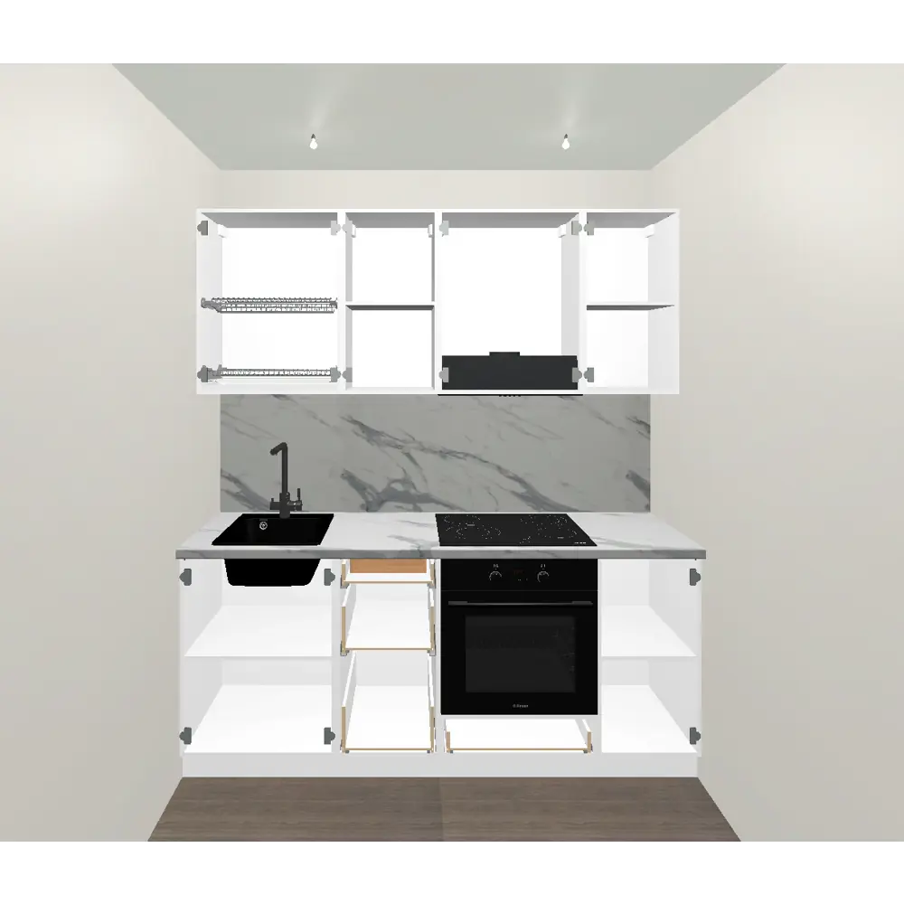 Кухонный гарнитур 200x60 см София цвет белый KONSENSA STLM-2048722 - Вид №1