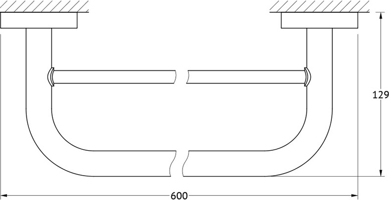 ELE 027 Штанга для полотенца двойная 60 cm ELLUX Elegance - Вид №1