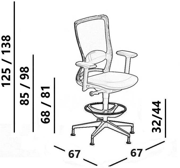 Luxy Эргономичное офисное кресло с вращающейся сеткой Pop Pp17 - Вид №4