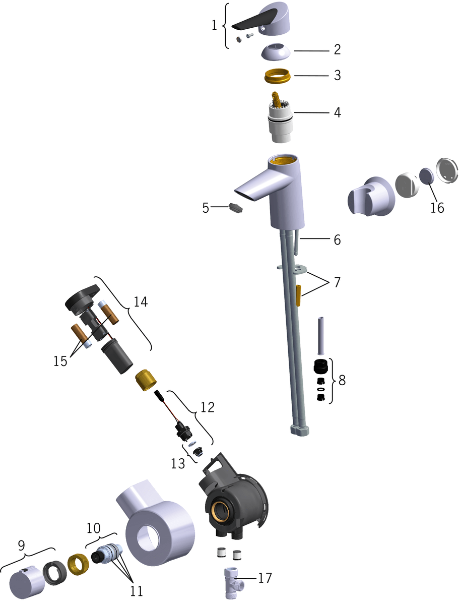 Oras 2713F Смеситель для умывальника, 3 V 2713F Optima Хром  - Вид №6