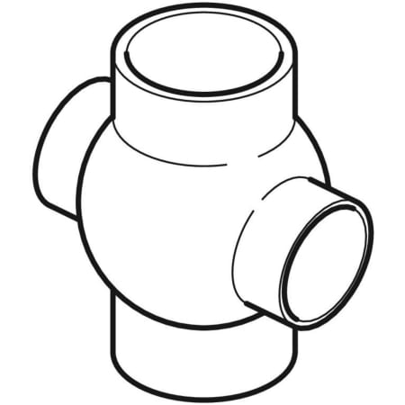 367.270.16.1 Крестовина шаровая Geberit PE 88,5°, соединения 180° смещенные Geberit  - Вид №1