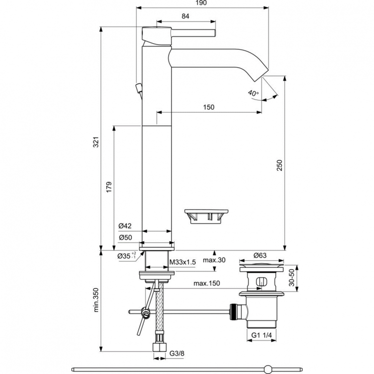 BC194AA Смеситель для раковины Ideal Standard CERALINE - Вид №4
