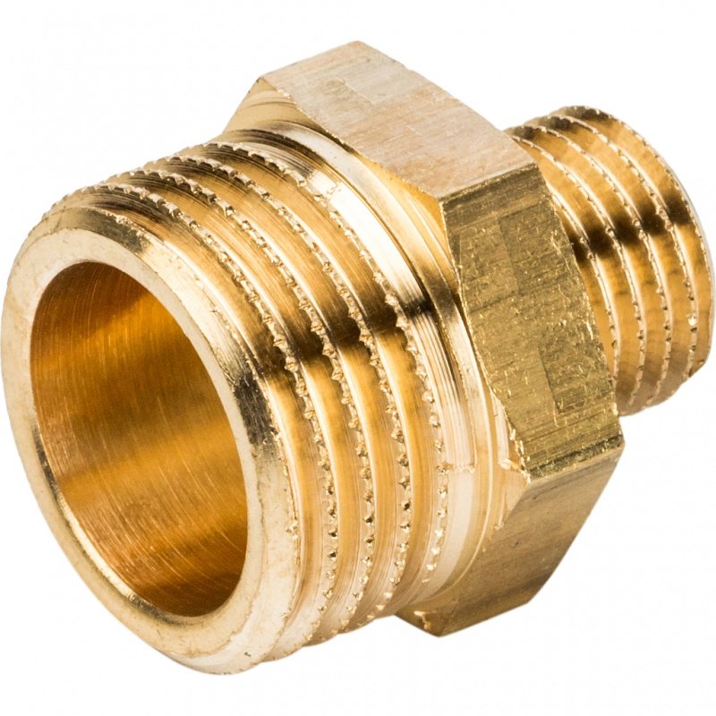 Ниппель переходной НН 1/2х1/4" латунь STOUT SFT0003001214 - Вид №2