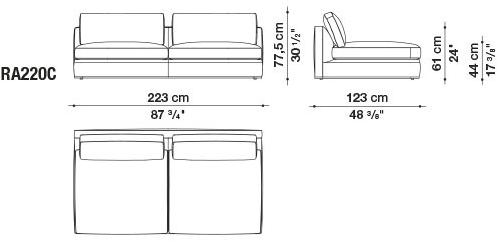 B&B Italia Модульный угловой диван из ткани Richard sun-id-1472345 - Вид №67