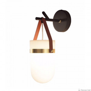 Aromas A1264 бра коричневая кожа /мат черн/мат латунь