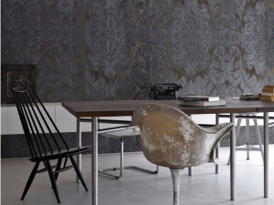 Дамасские панорамные обои с бетонным эффектом