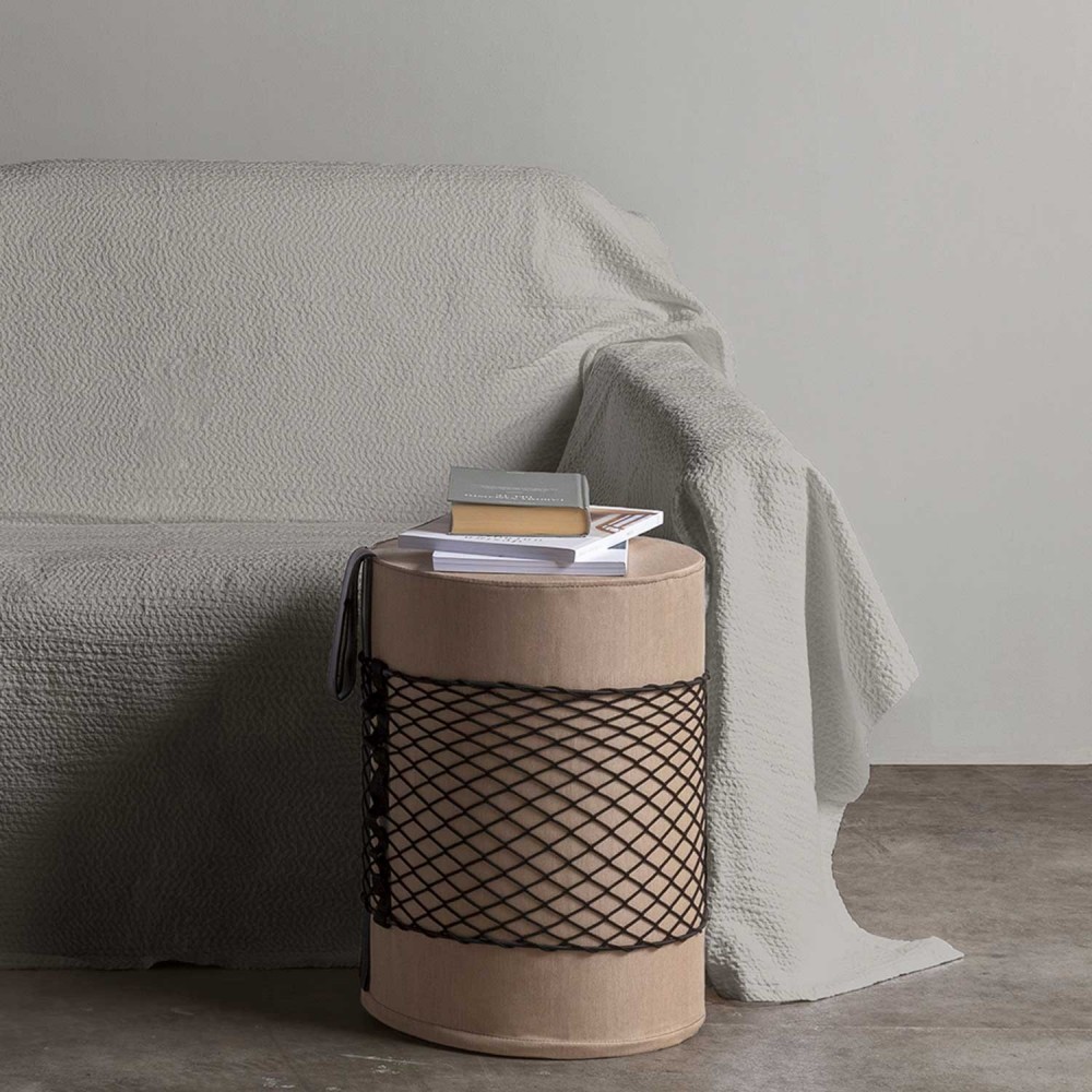 EVRLWBTMNREVER Life Design Дизайнерский табурет с ручкой - Roll Roll Сиденье: меланжевый цвет серо-голубой, ручка: черная - Вид №1