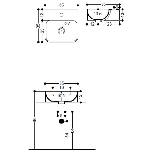 41641 Накладная раковина на столешницу  овальная Santreyd  - Вид №1