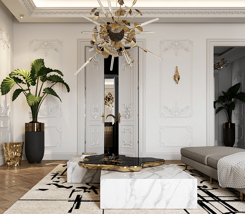 0-229 Navarra черно-белый центральный стол Boca Do Lobo  - Вид №23