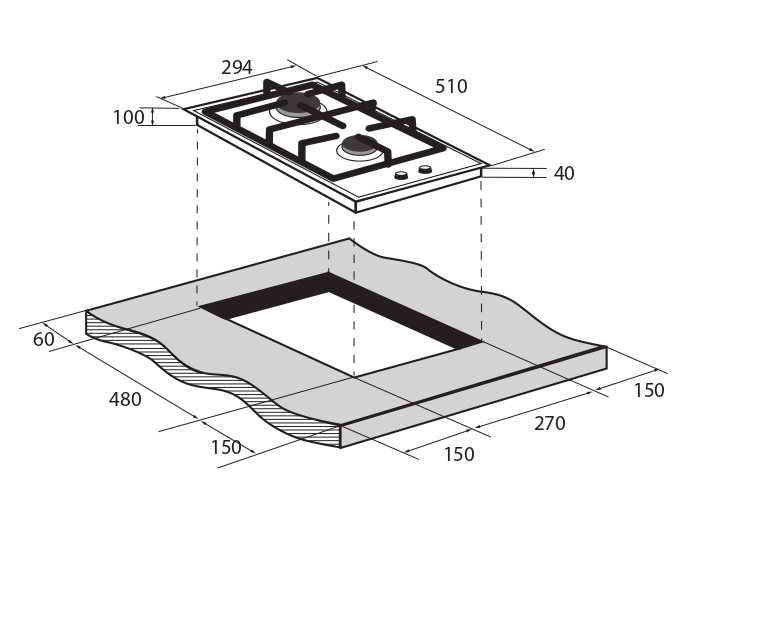 9175438 Газовая варочная поверхность ZUGEL ZGH292W STDN-0008532 - Вид №33