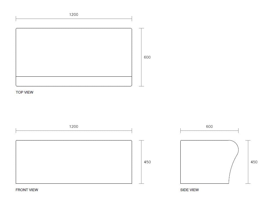 Модульная скамья из армированного волокном бетона без спинки SIT WAVE ARCH-00047338 - Вид №6