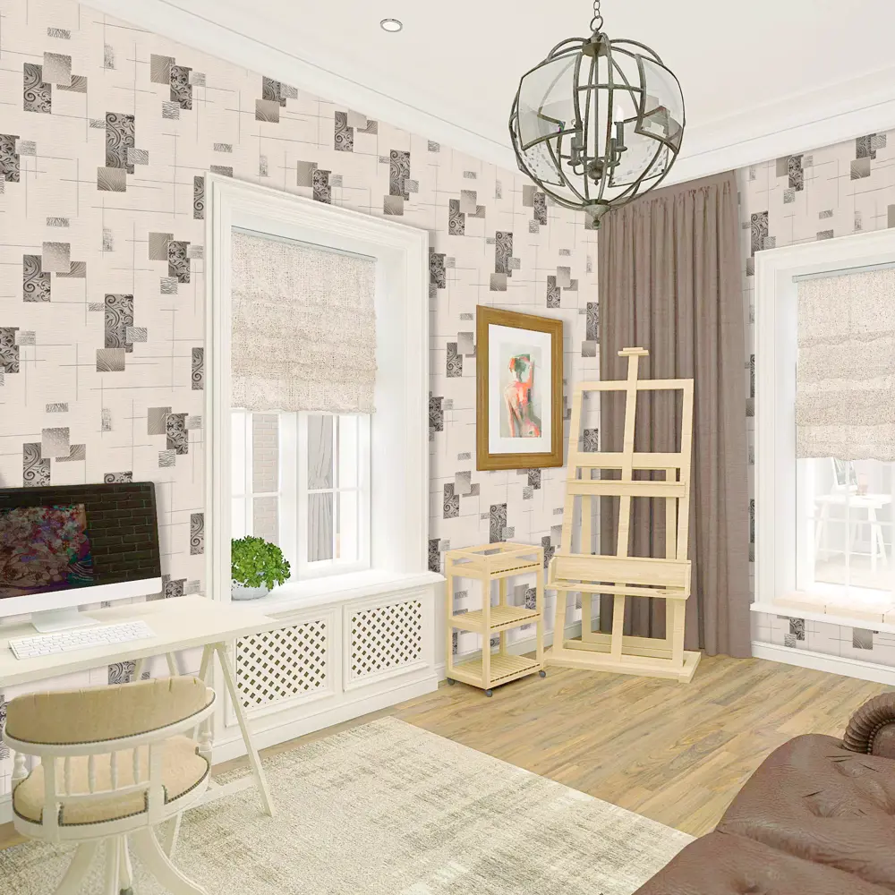 Обои виниловые Плитка бежевые 0.53 м 0210-1 Santreyd STLM-2036798 - Вид №3