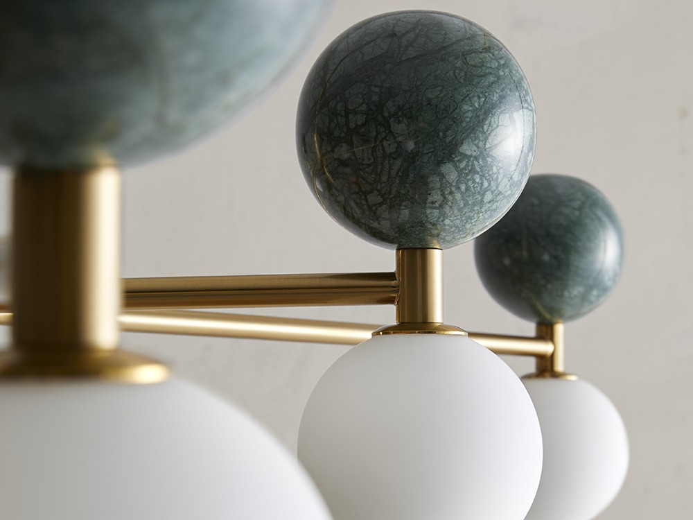 085268 Люстра 6L золотая - зеленый мрамор Aromas del Campo Dalt