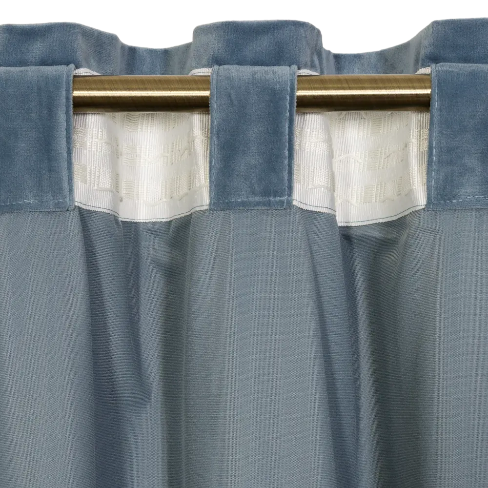 Штора Inspire Dubbo Ink с лентой и петлями 200×280 см - глубокий синий 82112661 STLM-0019349 - Вид №4