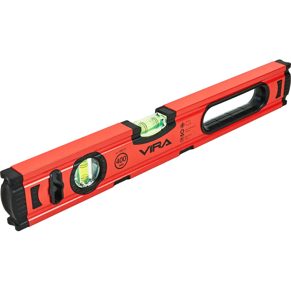 Строительный уровень Vira магнитный 400 мм с двумя глазками 89337788 STLM-0844807