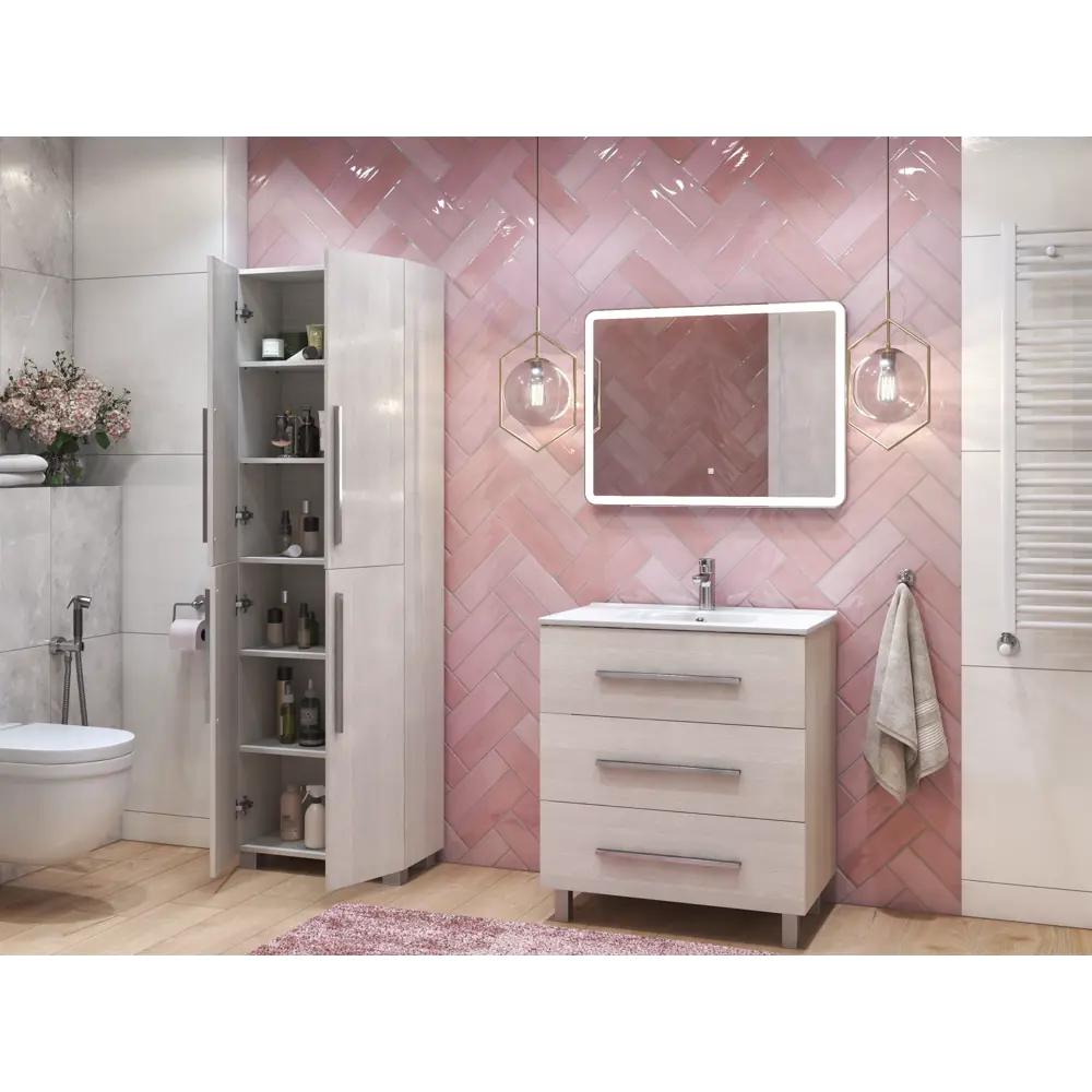 Пенал для ванной Vigo Yuma 189.2x60 см цвет ясень анкор STLM-2086067 - Вид №6