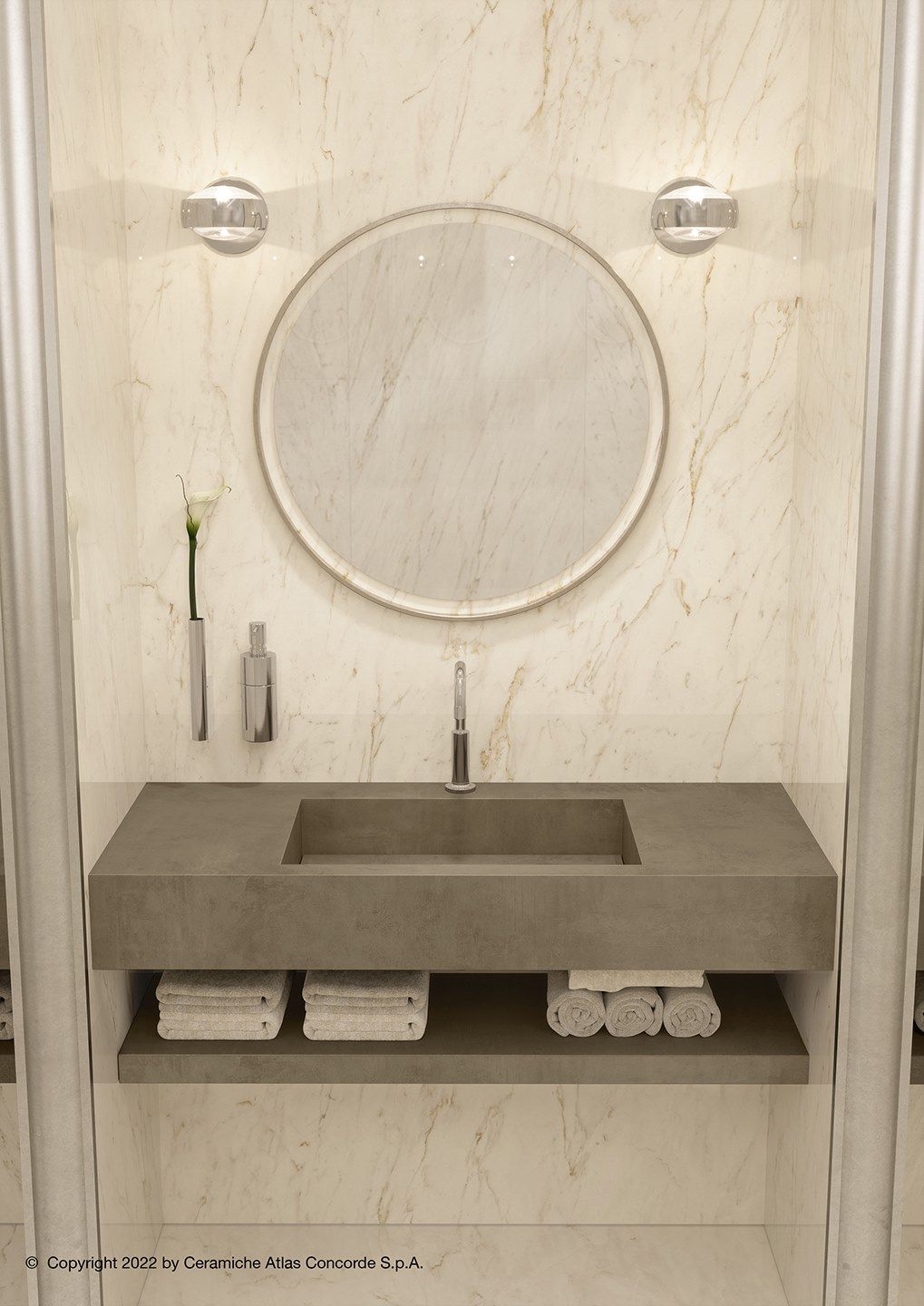 Одиночная подвесная раковина из керамогранита Atlas Concorde Habitat Contract ARCH-00070716 - Вид №4