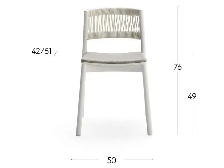 Стул из бука и морской веревки с мягким сиденьем Billiani Load ARCH-00120864 - Вид №2