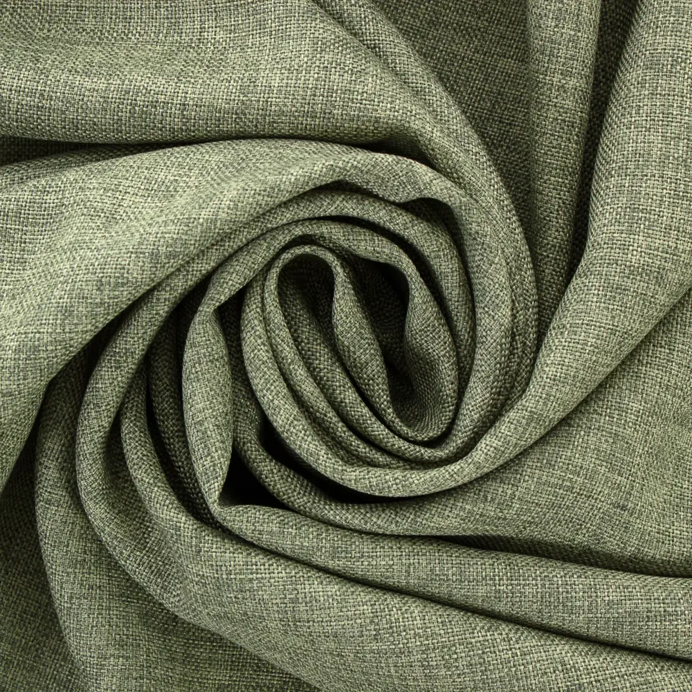 Штора на люверсах «Рогожка» 200х260 см цвет зелёный INSPIRE STLM-2124520 - Вид №1