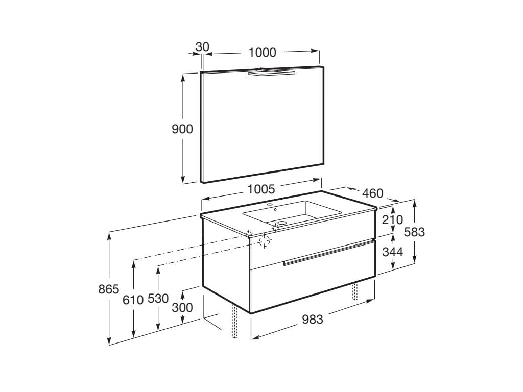 Деревянный умывальник с зеркалом Roca Victoria-N ARCH-00113358 - Вид №49