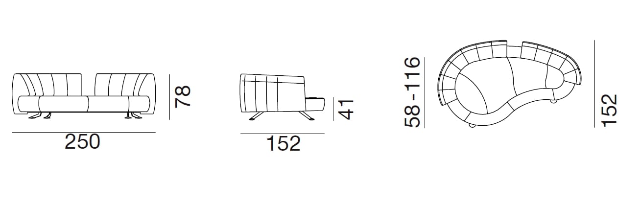 Sunbrella®изогнутый садовый диван de Sede DS-164 ARCH-00063000 - Вид №10