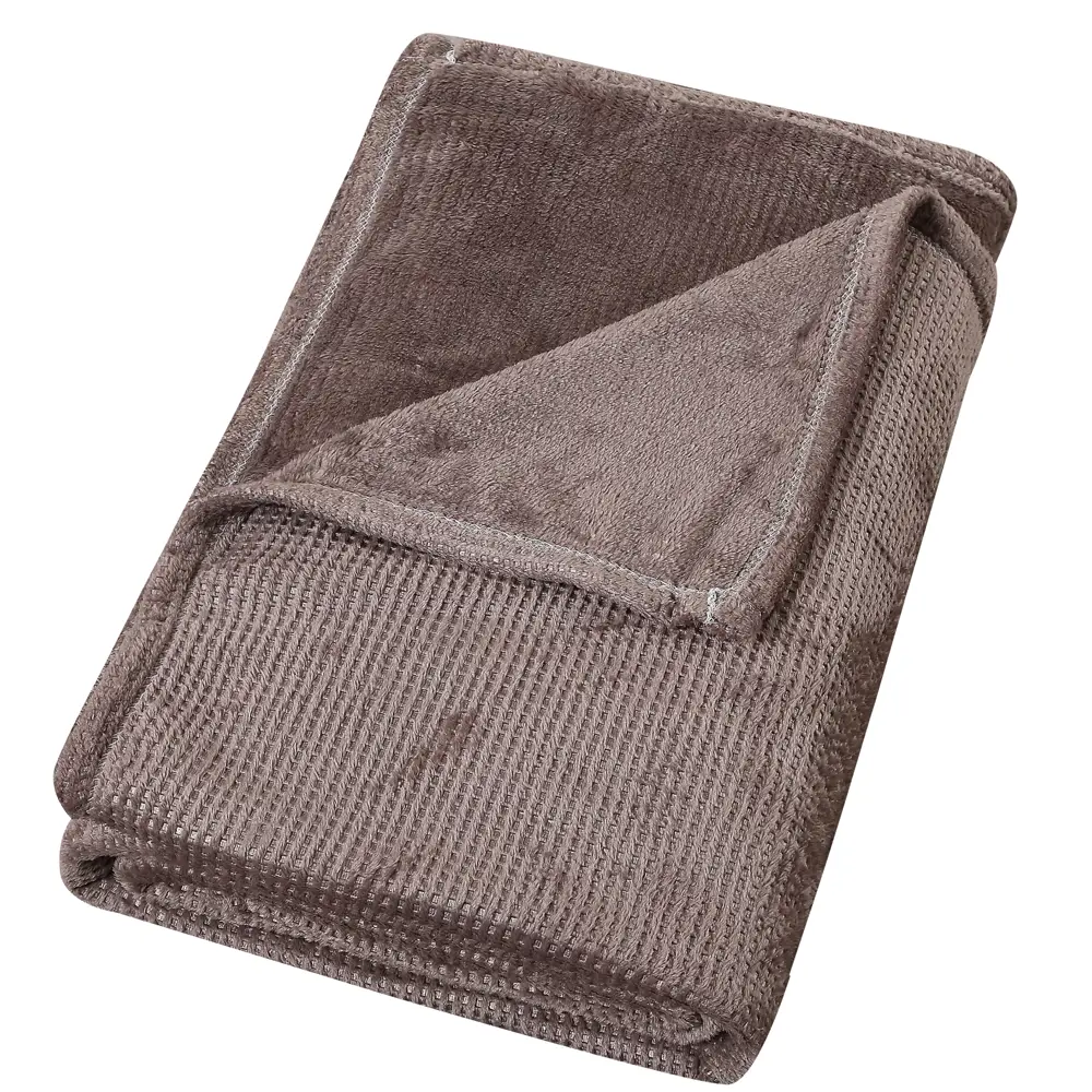 Плед Аpontar 180х200 см велсофт цвет шоколад Santreyd STLM-2009228 - Вид №2