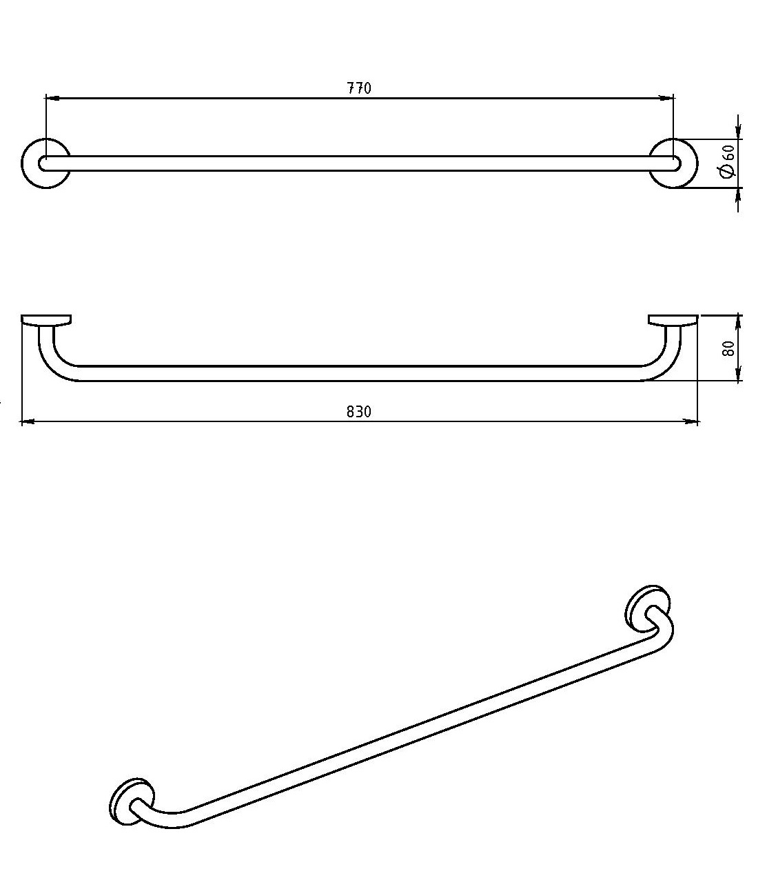 Полотенцедержатель Novaservis  Metalia 1 6180.0 хром 61800 - Вид №1