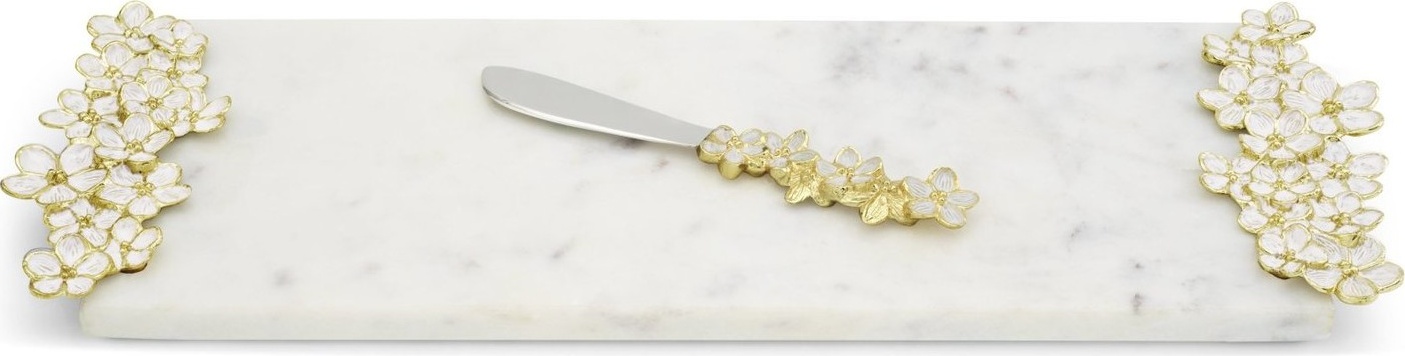 10650235 Michael Aram Доска для сыра с ножом Michael Aram Цветущая вишня 44см, мрамор Мрамор 