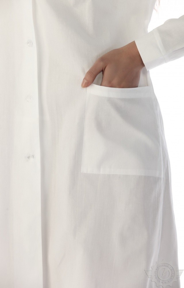 61689 Халат женский белый  Медицинская одежда  размер 44-46/158-164 Спецодежда  - Вид №2