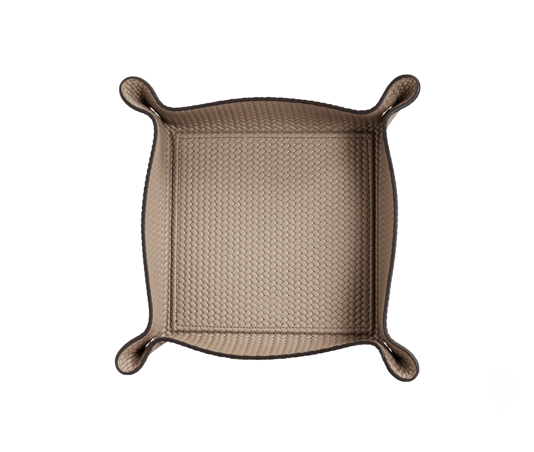 Квадратный поднос для мелочей - 22X22 см / тканая кожа_кремовый Pinetti 00.1129.061.027 - Вид №4