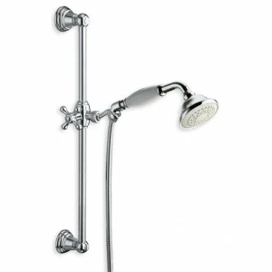 CRIPD067 Передвижная штанга 54 см с гибким шлангом и перекошенным ручным душем с защитой от известкового налета Cristina Rubinetterie