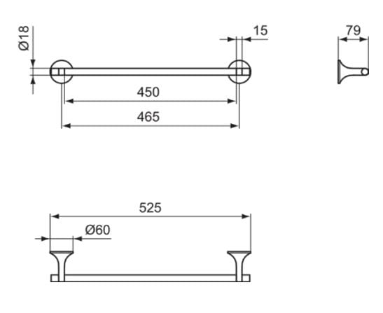 Металлический держатель для полотенец Ideal Standard La Dolce Vita ARCH-00082986 - Вид №4