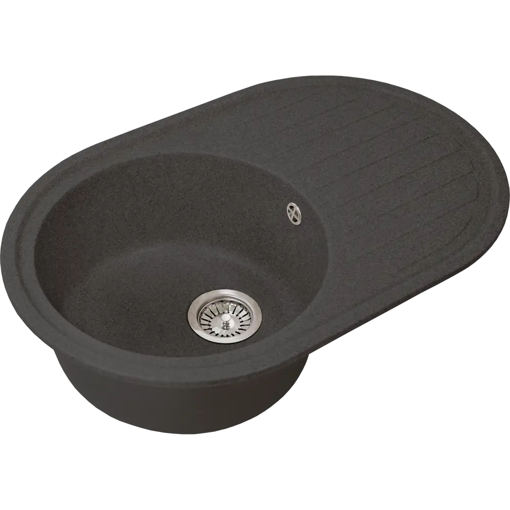 Мойка GRANSTONES 76.5х49.5 см глубина 19.5 см, мрамор, цвет чёрный Santreyd STLM-2199603