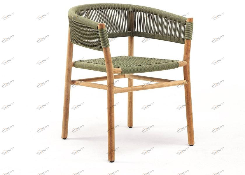 Ethimo Штабелируемый садовый стул из веревки и тика Kilt Kist00cs0