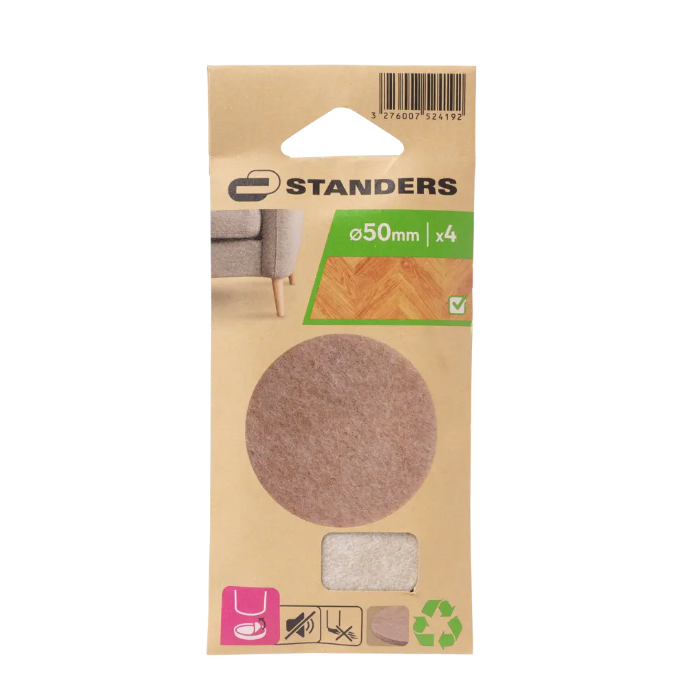 Накладки Standers 50 мм, фетр, 4 шт STLM-2210396 - Вид №2
