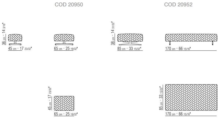 Flexform Прямоугольный пуф из кожи sun-id-1392718 - Вид №4