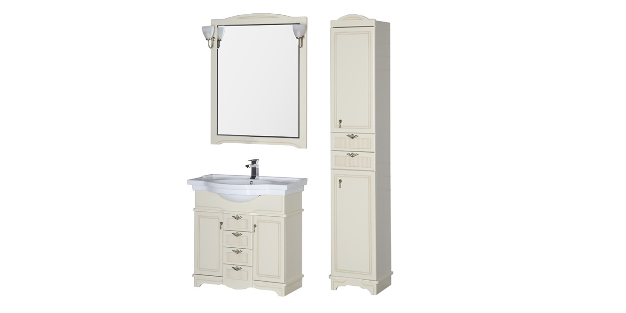 Комплект мебели Aquanet Луис 90 бежевый 00176644 - Вид №1