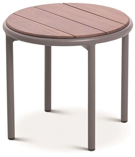 Bivaq Низкий круглый журнальный столик из стали и дерева Teja sun-id-1494140 - Вид №1