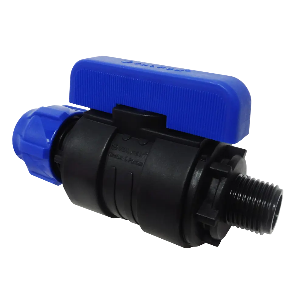 Кран шаровой прямой Valfex DN16 PN16 1/2"x20 НР полипропилен ручка бабочка 83742595 STLM-2001721 
